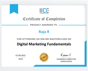 IIDE - Digital Marketing Certificate