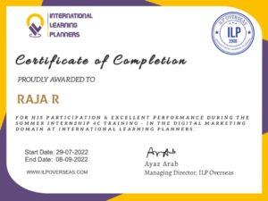 ILP - Internship Certificate