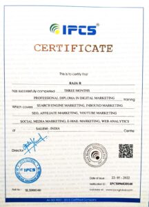 IPCS Digital Marketing Certificate